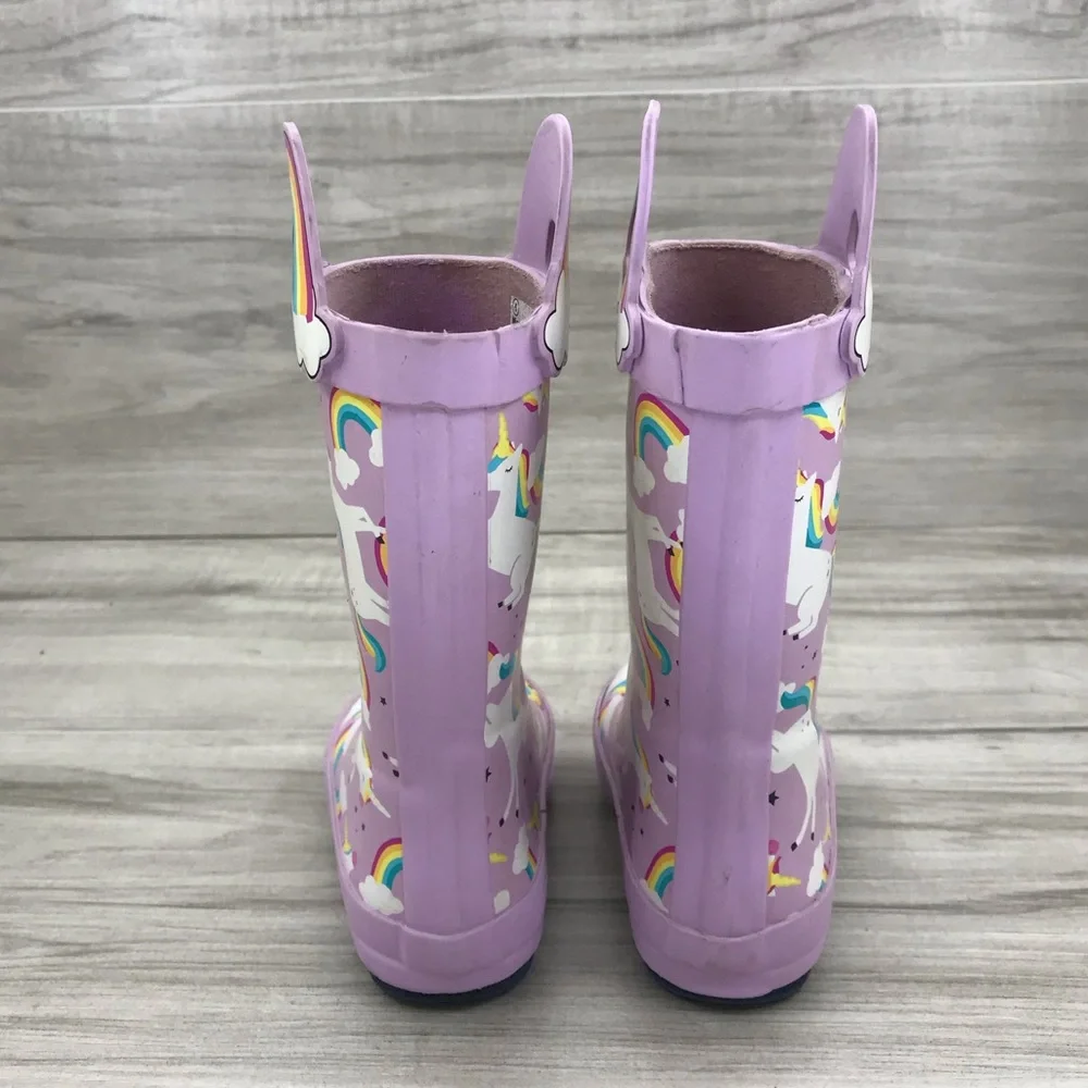 Cat & Jack unicorn purple rain boots size 5